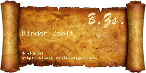 Binder Zsolt névjegykártya